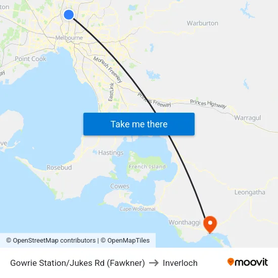 Gowrie Station/Jukes Rd to Inverloch map