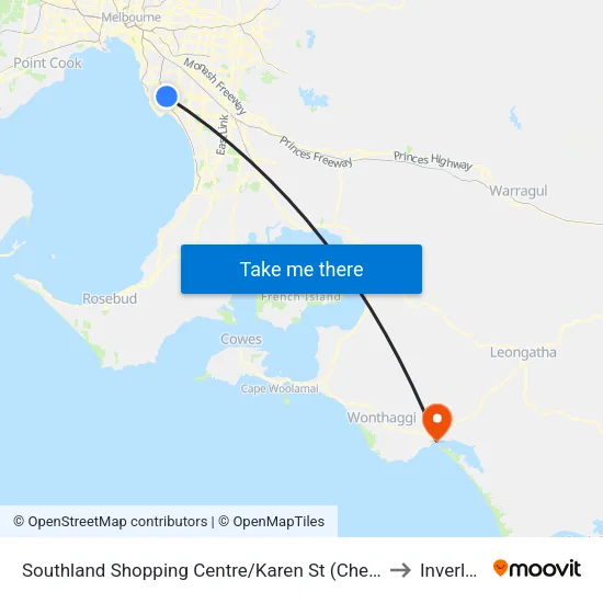 Southland Shopping Centre/Karen St to Inverloch map