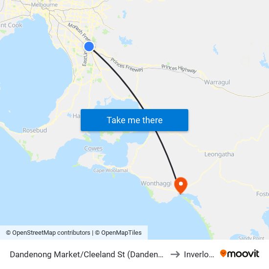 Dandenong Market/Cleeland St (Dandenong) to Inverloch map