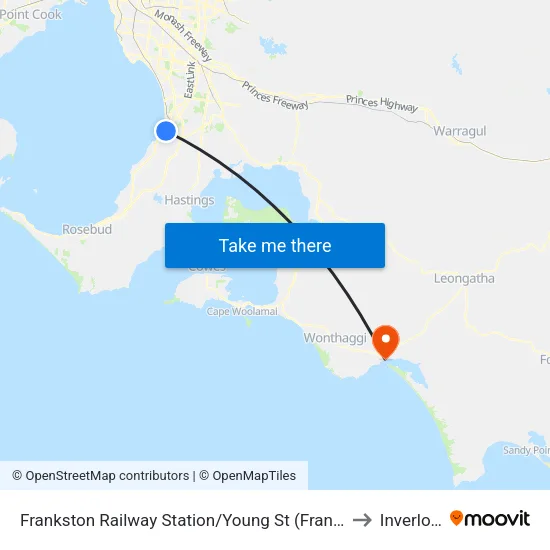 Frankston Railway Station/Young St to Inverloch map