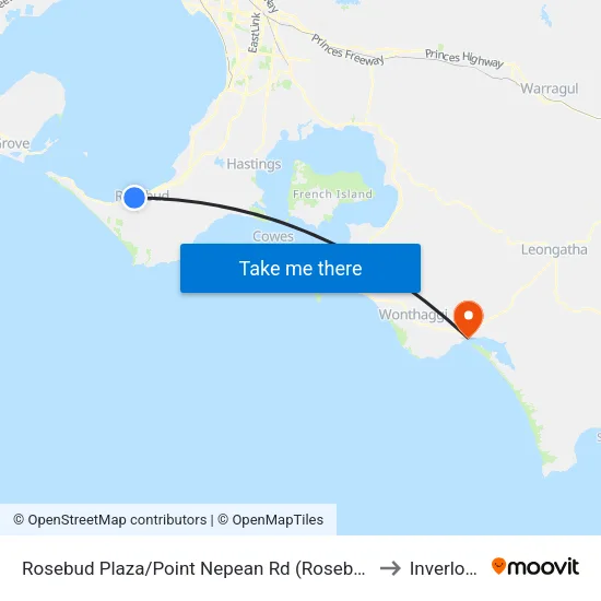 Rosebud Plaza/Point Nepean Rd to Inverloch map