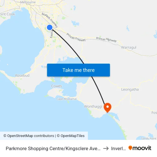 Parkmore Shopping Centre/Kingsclere Ave to Inverloch map