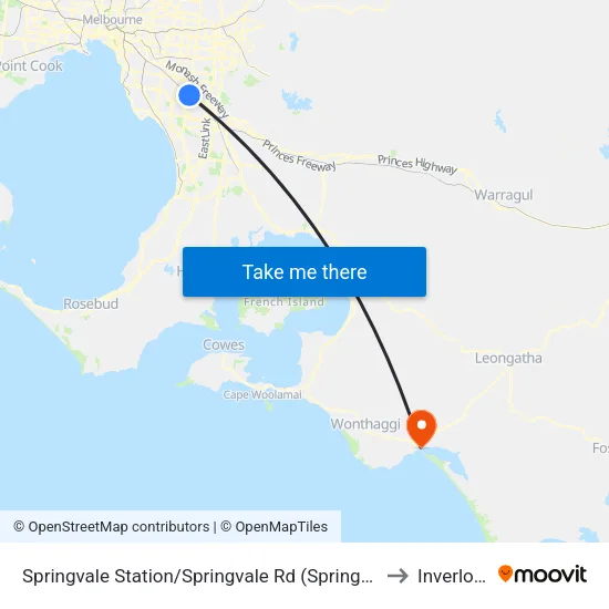 Springvale Station/Springvale Rd to Inverloch map