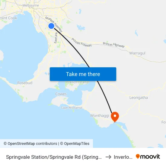 Springvale Station/Springvale Rd to Inverloch map