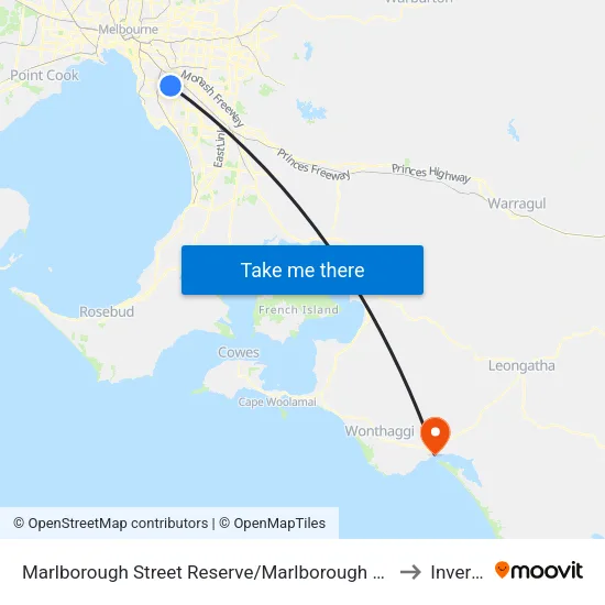 Marlborough Street Reserve/Marlborough St to Inverloch map