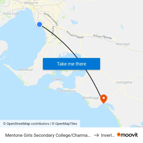 Mentone Girls Secondary College/Charman Rd to Inverloch map