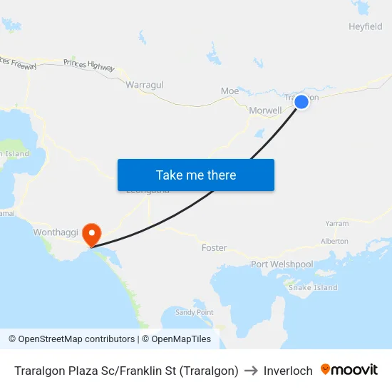Traralgon Plaza Sc/Franklin St to Inverloch map
