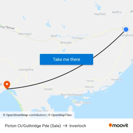 Picton Ct/Guthridge Pde to Inverloch map