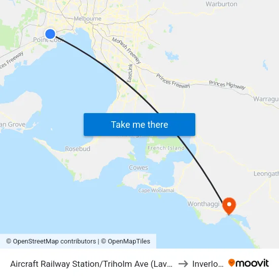 Aircraft Station/Triholm Ave to Inverloch map