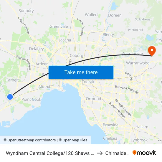 Wyndham Central College/Shaws Rd to Chirnside Park map