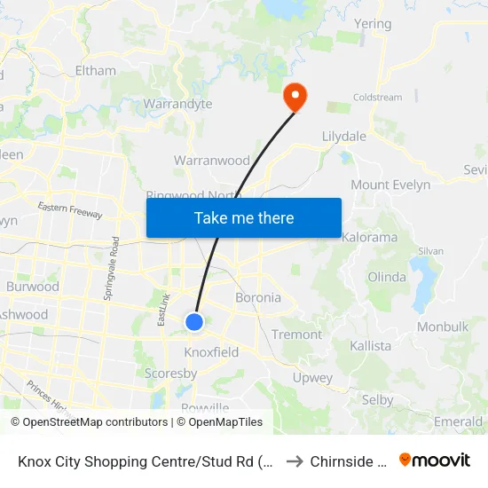 Knox City Shopping Centre/Stud Rd to Chirnside Park map