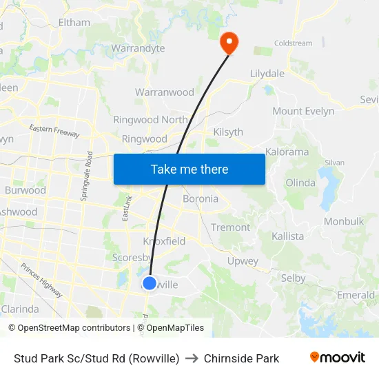 Stud Park Sc/Stud Rd to Chirnside Park map