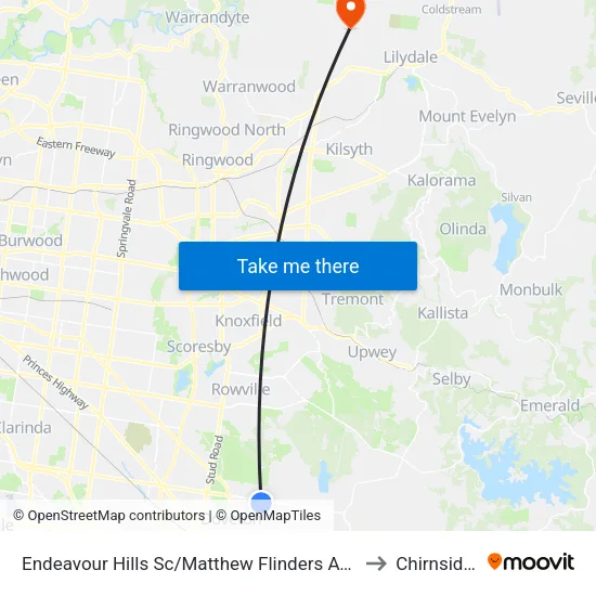 Endeavour Hills Sc/Matthew Flinders Ave to Chirnside Park map
