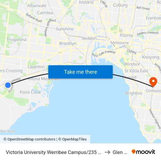 Victoria University Werribee Campus/235 Hoppers Lane to Glen Huntly map