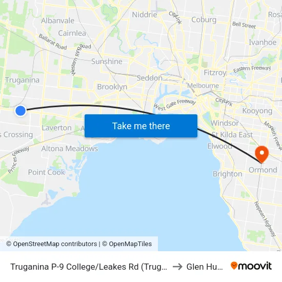 Truganina P-9 College/Leakes Rd to Glen Huntly map