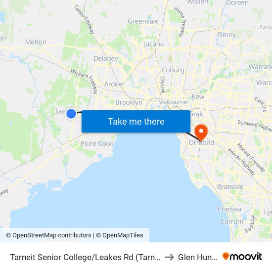 Tarneit Senior College/Leakes Rd (Tarneit) to Glen Huntly map