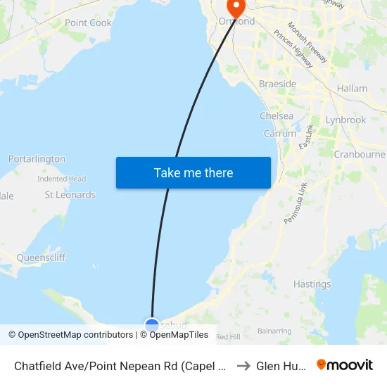 Chatfield Ave/Point Nepean Rd to Glen Huntly map