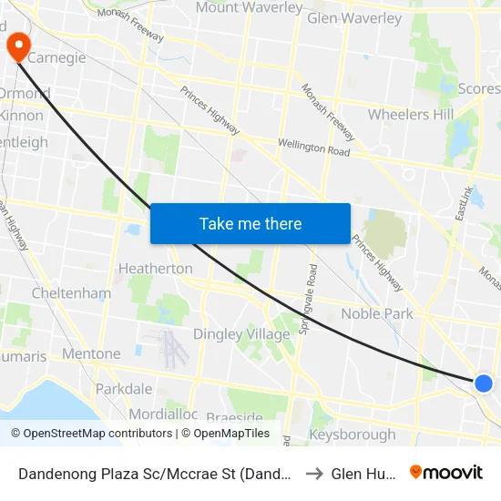 Dandenong Plaza Sc/Mccrae St to Glen Huntly map
