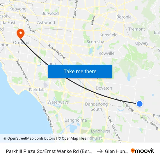 Parkhill Plaza Sc/Ernst Wanke Rd to Glen Huntly map