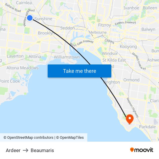 Ardeer to Beaumaris map