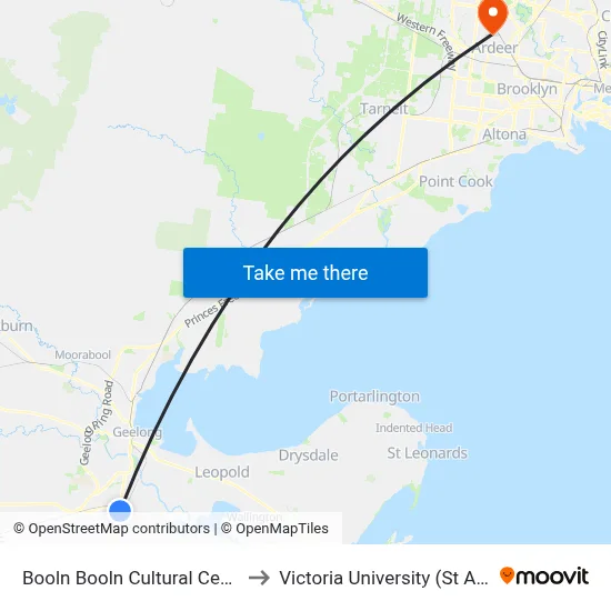 Booln Booln Cultural Centre/Torquay Rd to Victoria University (St Albans Campus) map