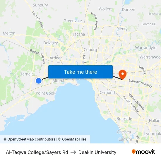 Al-Taqwa College/Sayers Rd to Deakin University map
