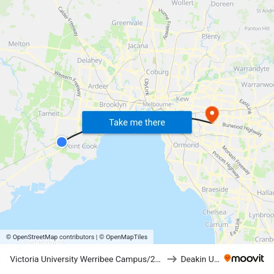 Victoria University Werribee Campus/235 Hoppers Lane to Deakin University map