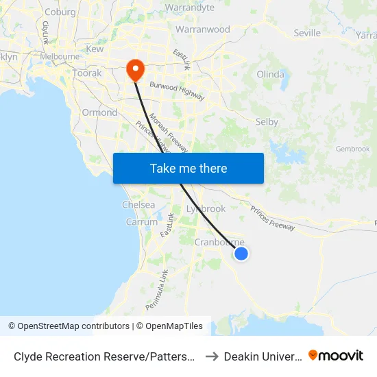 Clyde Recreation Reserve/Pattersons Rd to Deakin University map