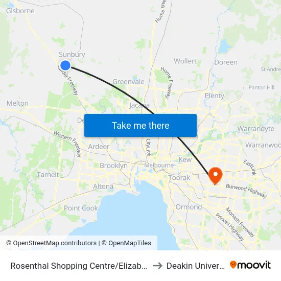 Rosenthal Shopping Centre/Elizabeth Dr to Deakin University map