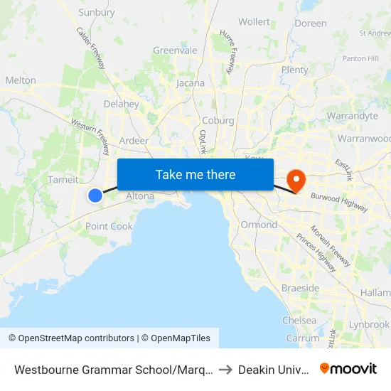 Westbourne Grammar School/Marquands Rd to Deakin University map