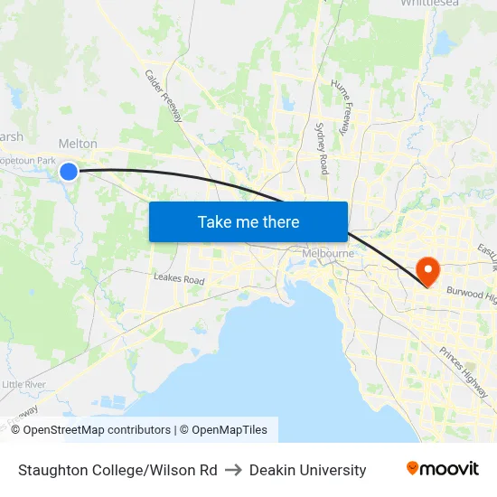 Staughton College/Wilson Rd to Deakin University map