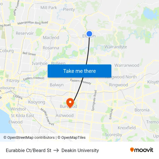 Eurabbie Ct/Beard St to Deakin University map
