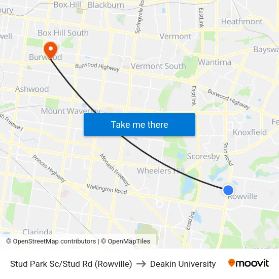 Stud Park Sc/Stud Rd to Deakin University map