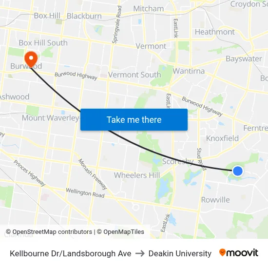 Kellbourne Dr/Landsborough Ave to Deakin University map