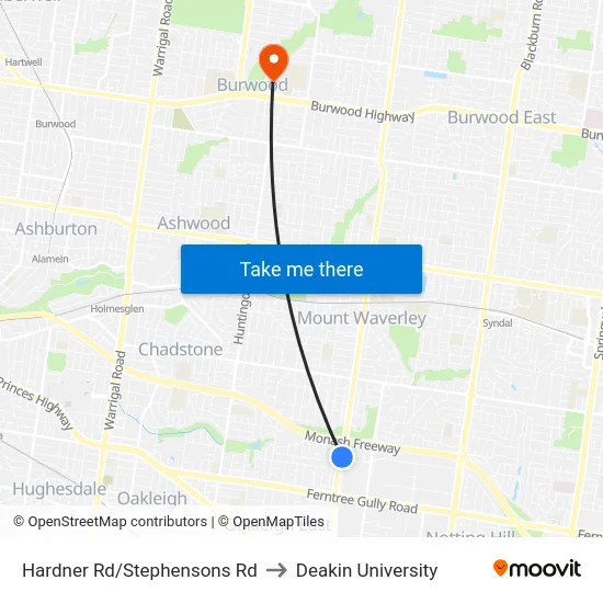 Hardner Rd/Stephensons Rd to Deakin University map