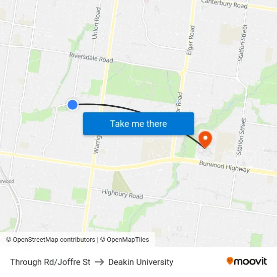 Through Rd/Joffre St to Deakin University map