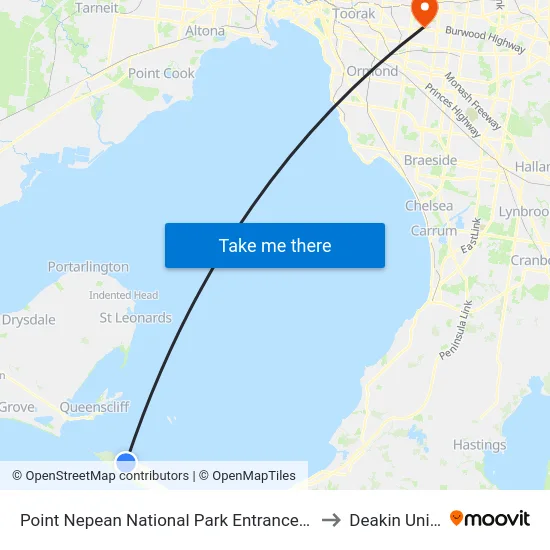 Point Nepean National Park Entrance/Point Nepean Rd to Deakin University map
