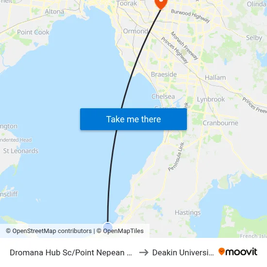 Dromana Hub Sc/Point Nepean Rd to Deakin University map