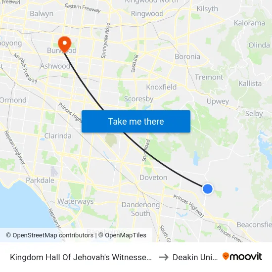 Kingdom Hall Of Jehovah's Witnesses/Ernst Wanke Rd to Deakin University map
