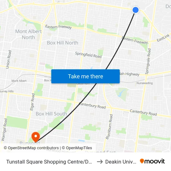 Tunstall Square Shopping Centre/Doncaster Rd to Deakin University map