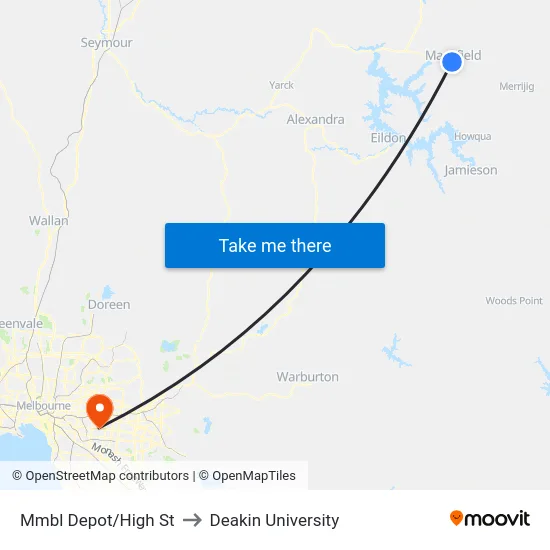 Mmbl Depot/High St to Deakin University map
