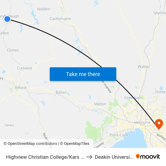 Highview Christian College/Kars St to Deakin University map