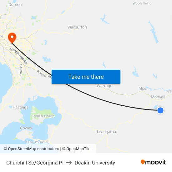 Churchill Sc/Georgina Pl to Deakin University map