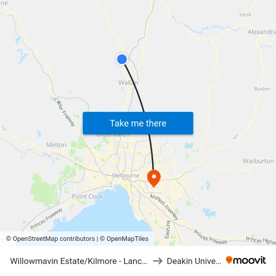 Willowmavin Estate/Kilmore - Lancefield Rd to Deakin University map