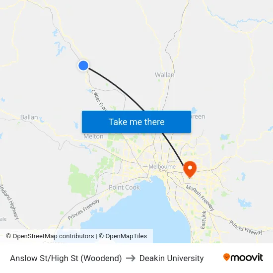 Anslow St/High St to Deakin University map