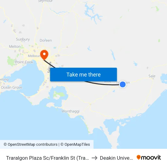 Traralgon Plaza Sc/Franklin St to Deakin University map