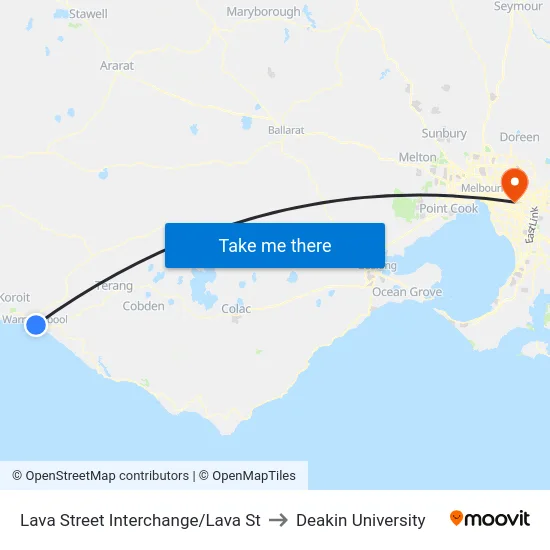 Lava Street Interchange/Lava St to Deakin University map