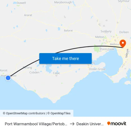 Port Warrnambool Village/Pertobe Rd to Deakin University map