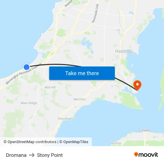 Dromana to Stony Point map