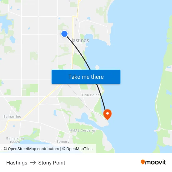 Hastings to Stony Point map
